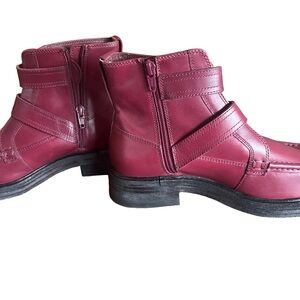 Free People Burgundy Leather Ankle Boots